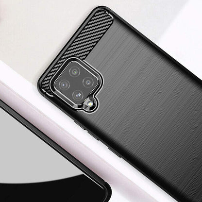 Fodral för Samsung Galaxy A42 5G A426, Techsuit, Kolfiber, Svart