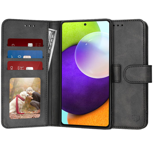 Fodral för Samsung Galaxy A52s 5G A528 / A52 5G A526 / A52 A525, Techsuit, Diary Book, Svart