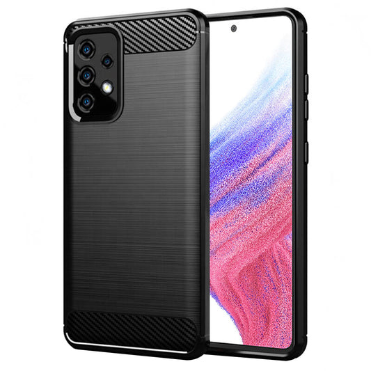 Fodral för Samsung Galaxy A53 5G A536, Techsuit, Kolfiber, Svart