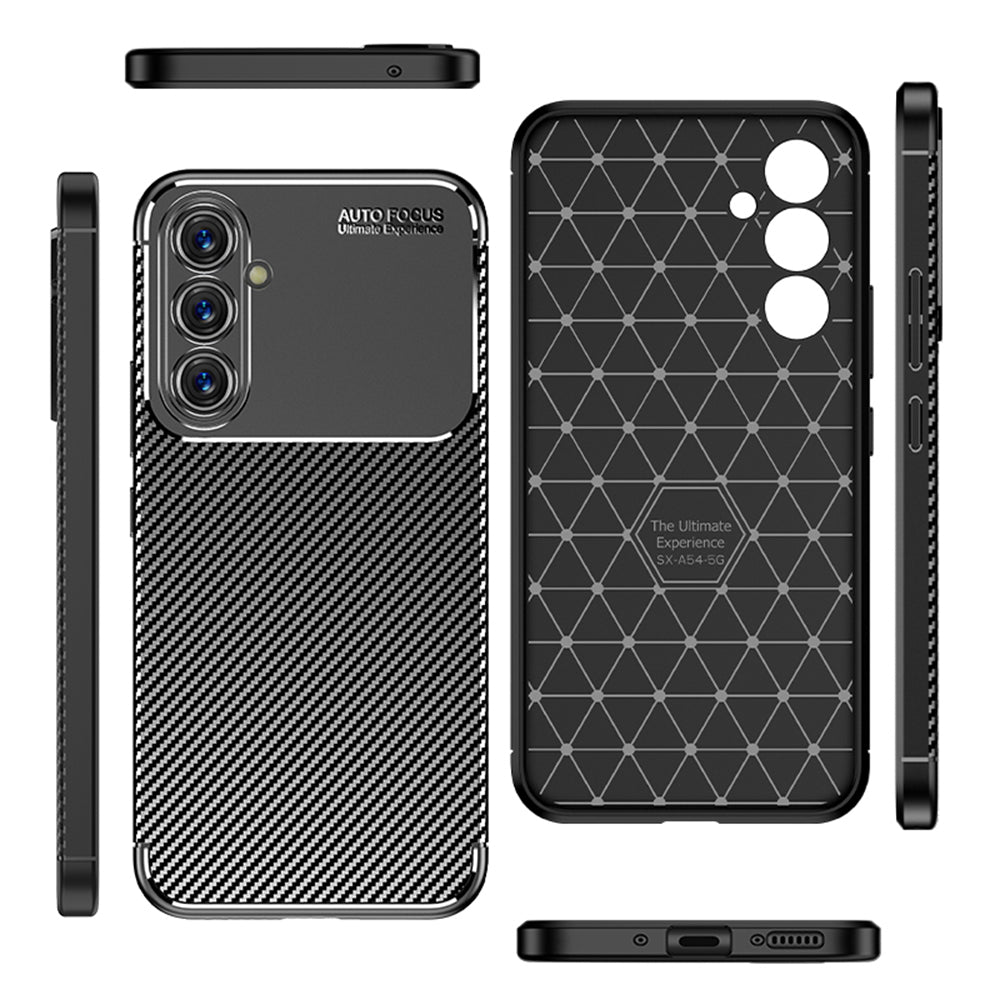 Fodral för Samsung Galaxy A54 A546, Techsuit, CarbonFiber, Svart