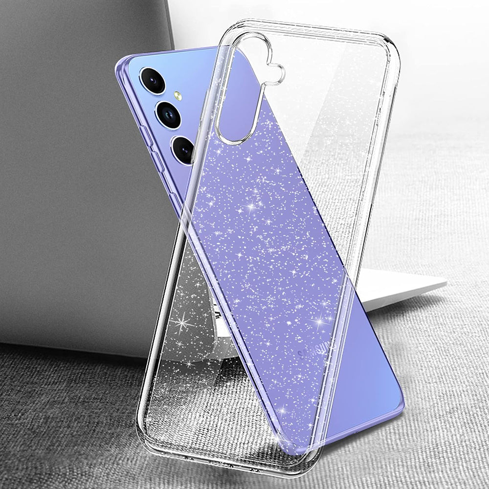 Fodral för Samsung Galaxy A54 A546, Techsuit, SparkleSkin, Transparent