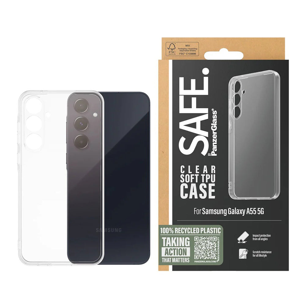Skyddsfodral för Samsung Galaxy A55 5G A556, PanzerGlass, Safe., Transparent