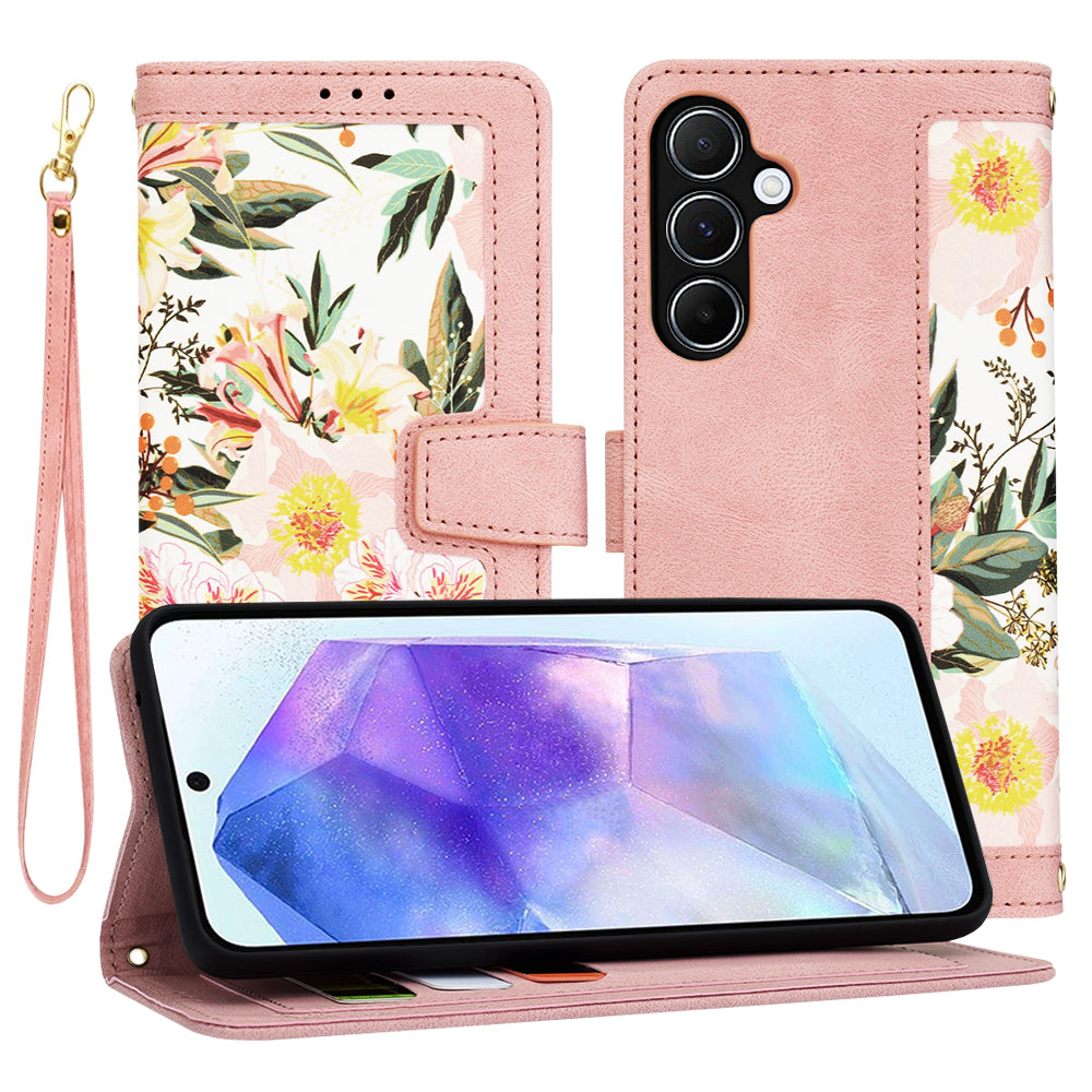 Fodral för Samsung Galaxy A55 5G A556, Techsuit, FlipCraft, Rosa