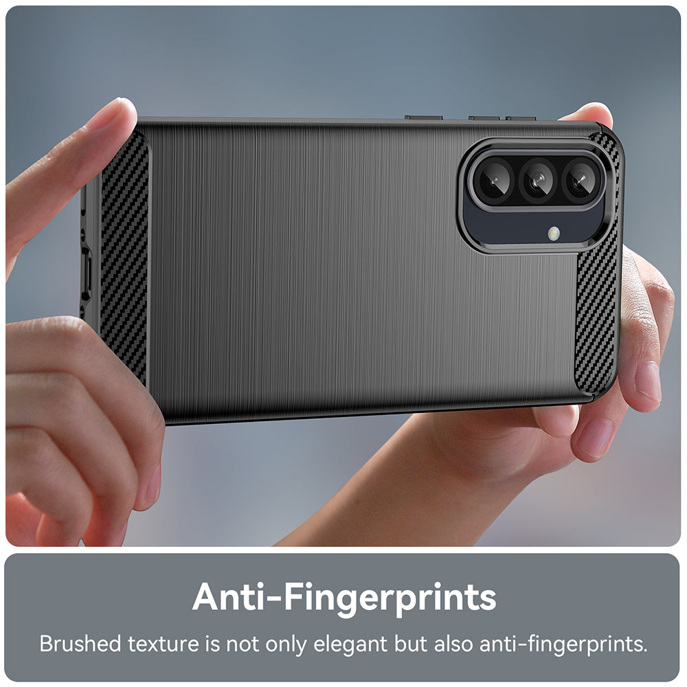 Fodral för Samsung Galaxy A56 A566 / A36 A366, Techsuit, Kolfiber, Blå