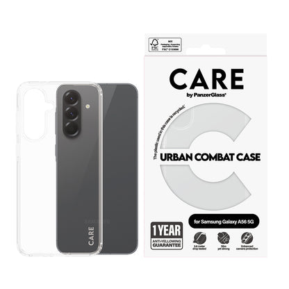 Case for Samsung Galaxy A56 A566, PanzerGlass, Urban Combat Care, Transparent