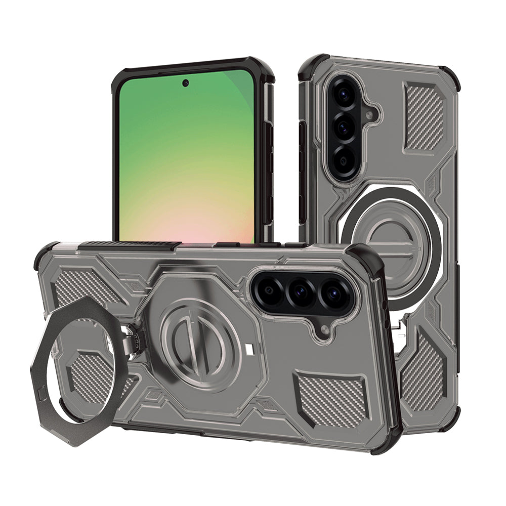 Fodral för Samsung Galaxy A56 A566, Techsuit, Carbon Shield Pro, Ljus Svart