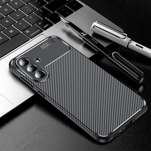 Fodral för Samsung Galaxy A56 A566, Techsuit, CarbonFiber, Svart