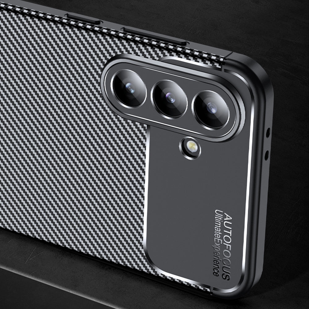 Fodral för Samsung Galaxy A56 A566, Techsuit, CarbonFiber, Svart