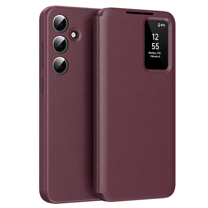 Fodral för Samsung Galaxy A56 A566, Techsuit, SmartView, Röd