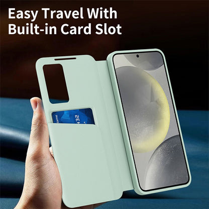 Fodral för Samsung Galaxy A57 5G, Techsuit, SmartView, Grön