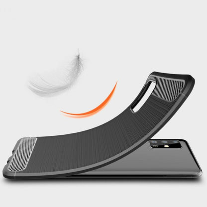 Fodral för Samsung Galaxy A71 A715, Techsuit, Kolfiber, Svart