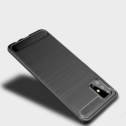 Fodral för Samsung Galaxy A71 A715, Techsuit, Kolfiber, Svart