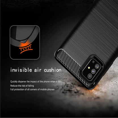 Fodral för Samsung Galaxy A71 A715, Techsuit, Kolfiber, Svart