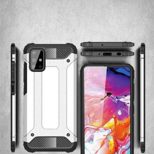 Fodral för Samsung Galaxy A71 A715, Techsuit, Hybrid Armor, Svart