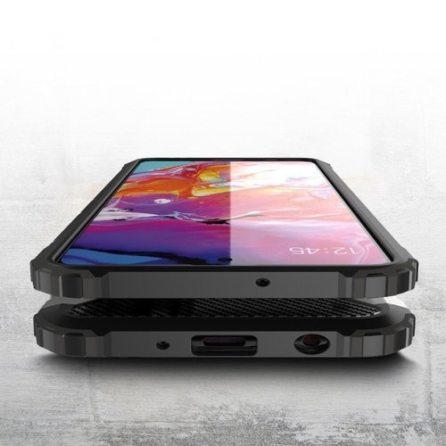 Fodral för Samsung Galaxy A71 A715, Techsuit, Hybrid Armor, Svart