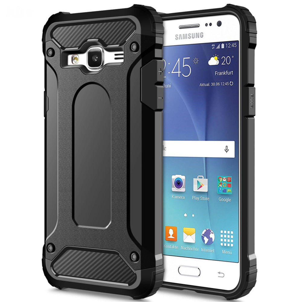 Fodral för Samsung Galaxy J5 J500, Techsuit, Hybrid Armor, Svart
