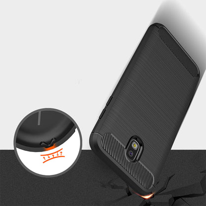 Fodral för Samsung Galaxy J7 (2017) J730, Techsuit, Kolfiber, Svart