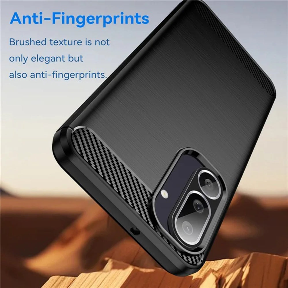 Fodral för Samsung Galaxy M56 M566, Techsuit, Kolfiber, Svart