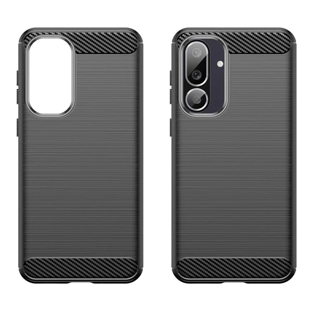 Fodral för Samsung Galaxy M56 M566, Techsuit, Kolfiber, Svart