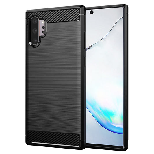 Fodral för Samsung Galaxy Note 10+ 5G N976 / Note 10+ N975, Techsuit, Kolfiber, Svart