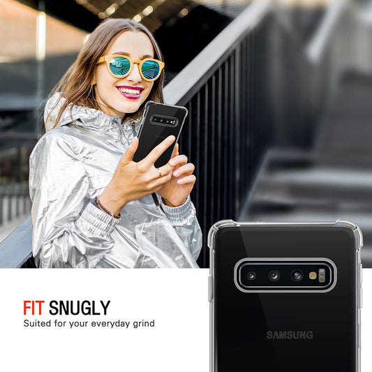 Fodral för Samsung Galaxy S10 G973, Techsuit, Stötsäker Klar, Transparent