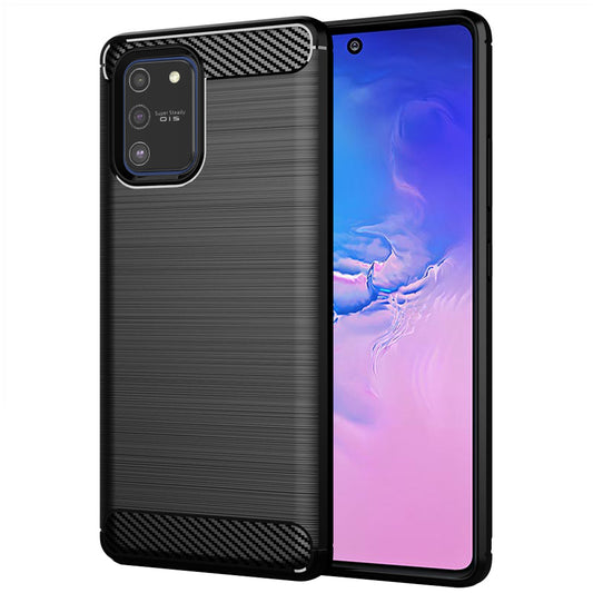 Fodral för Samsung Galaxy S10 Lite G770, Techsuit, Kolfiber, Svart