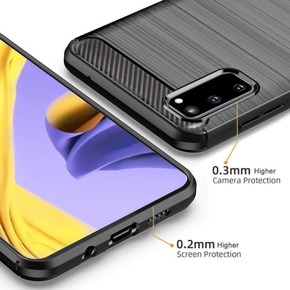 Fodral för Samsung Galaxy S20 5G G981 / S20 G980, Techsuit, Kolfiber, Svart