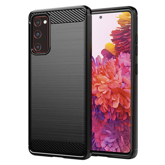 Mobilskal för Samsung Galaxy S20 FE 2022 G781 / S20 FE 5G G781 / S20 FE G780, Techsuit, Kolfiber, Svart