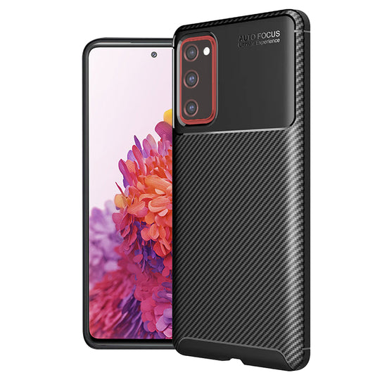 Fodral för Samsung Galaxy S20 FE 2022 G781 / S20 FE 5G G781 / S20 FE G780, Techsuit, CarbonFiber, Svart
