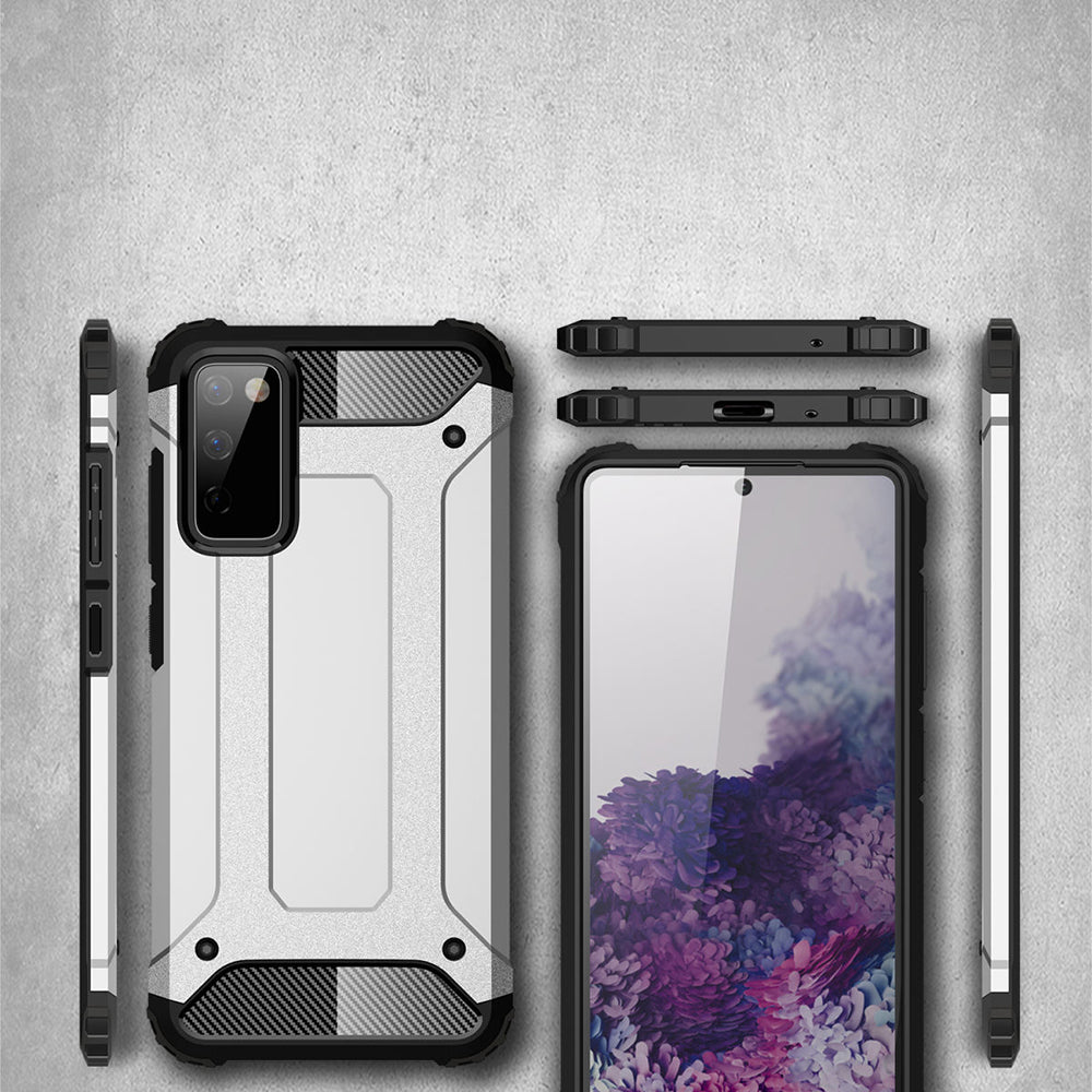 Fodral för Samsung Galaxy S20 FE 2022 G781 / S20 FE 5G G781 / S20 FE G780, Techsuit, Hybrid Armor, Svart