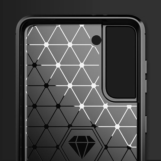 Fodral för Samsung Galaxy S21 5G G991, Techsuit, Kolfiber, Svart
