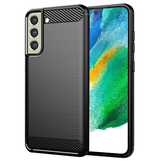 Fodral för Samsung Galaxy S21 FE 5G G990, Techsuit, Kolfiber, Svart