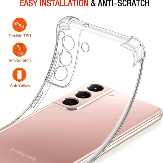 Fodral för Samsung Galaxy S21 FE 5G G990, Techsuit, Stötsäker Klar, Transparent