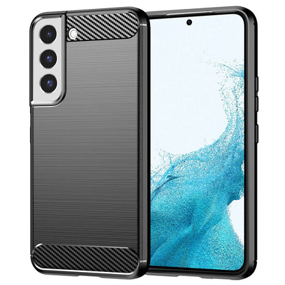 Fodral för Samsung Galaxy S22 5G S901, Techsuit, Kolfiber, Svart