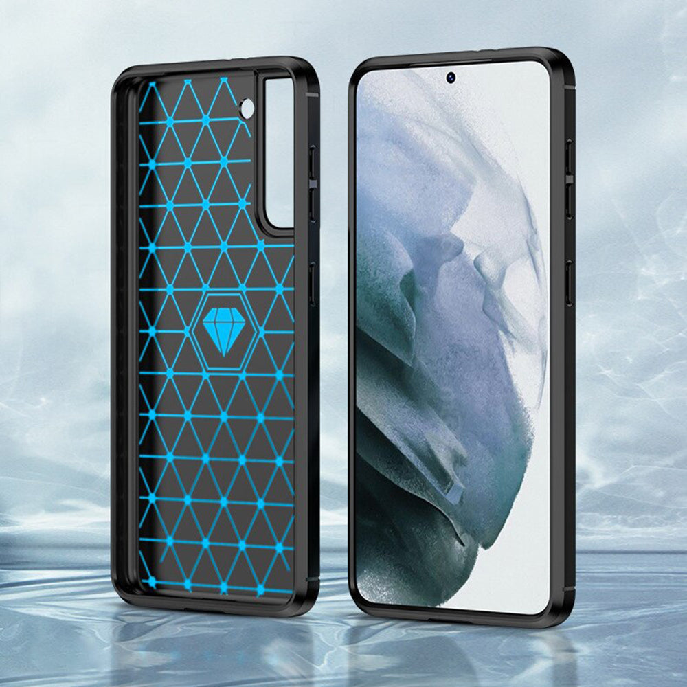 Fodral för Samsung Galaxy S22 5G S901, Techsuit, Kolfiber, Svart