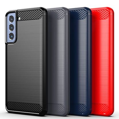 Fodral för Samsung Galaxy S22 5G S901, Techsuit, Kolfiber, Svart