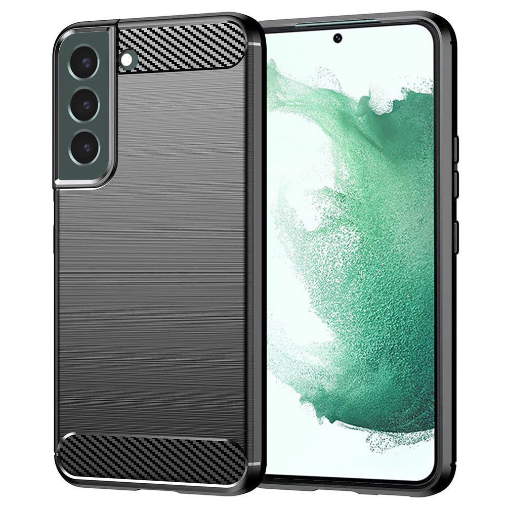 Fodral för Samsung Galaxy S22+ 5G S906, Techsuit, Kolfiber, Svart