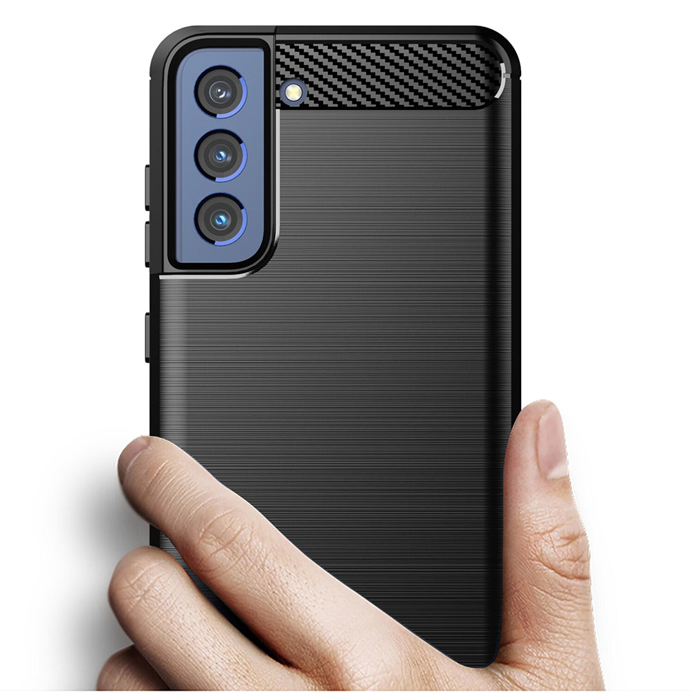 Fodral för Samsung Galaxy S22+ 5G S906, Techsuit, Kolfiber, Svart