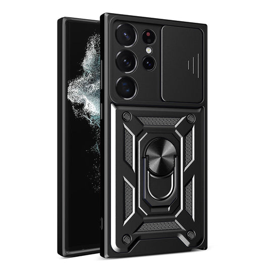 Fodral för Samsung Galaxy S22 Ultra 5G S908, Techsuit, CamShield, Svart