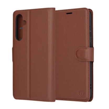 Case for Samsung Galaxy S23 FE S711, Techsuit, Leather Folio, Brown