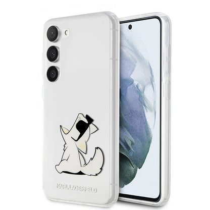 Skyddsfodral för Samsung Galaxy S23+ S916, Karl Lagerfeld, Choupette Eat, Transparent