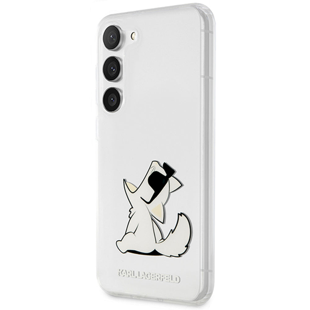 Skyddsfodral för Samsung Galaxy S23+ S916, Karl Lagerfeld, Choupette Eat, Transparent