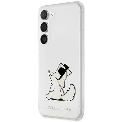 Skyddsfodral för Samsung Galaxy S23+ S916, Karl Lagerfeld, Choupette Eat, Transparent