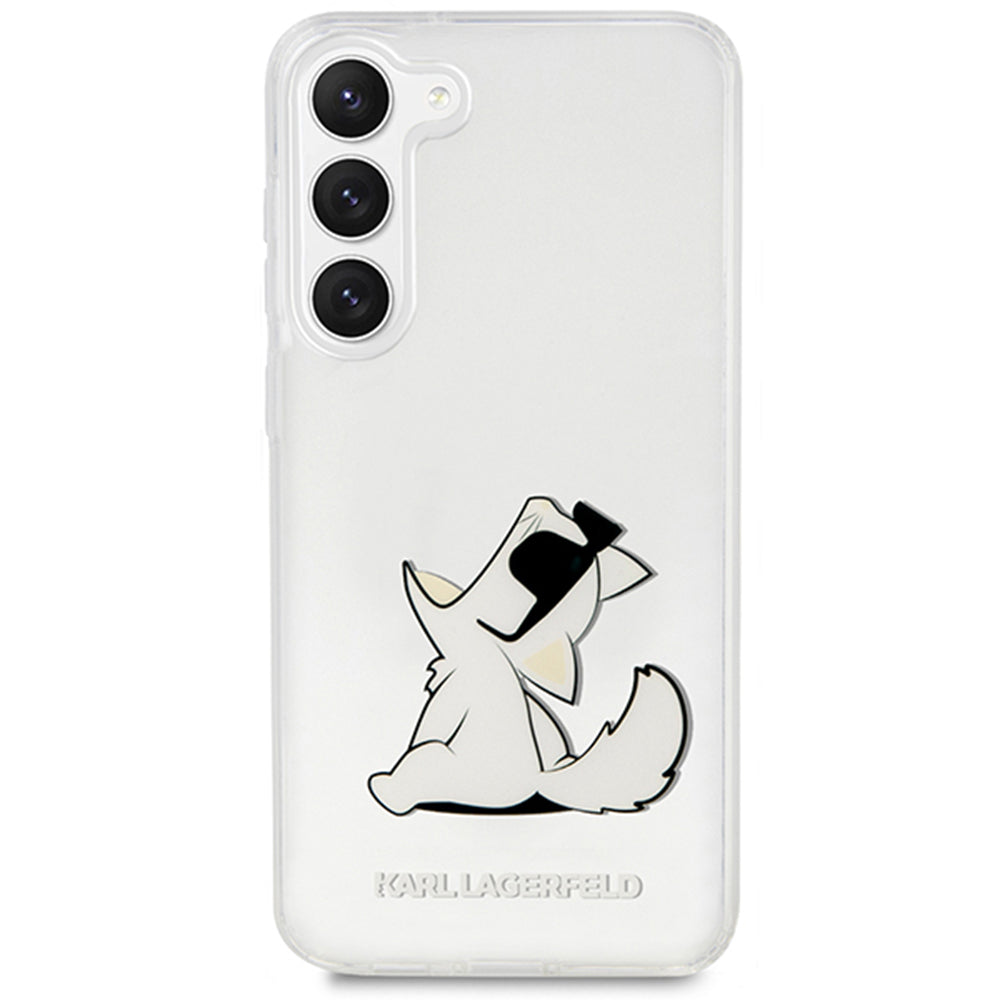 Skyddsfodral för Samsung Galaxy S23+ S916, Karl Lagerfeld, Choupette Eat, Transparent