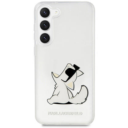 Skyddsfodral för Samsung Galaxy S23+ S916, Karl Lagerfeld, Choupette Eat, Transparent