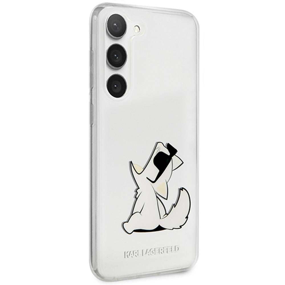 Skyddsfodral för Samsung Galaxy S23+ S916, Karl Lagerfeld, Choupette Eat, Transparent