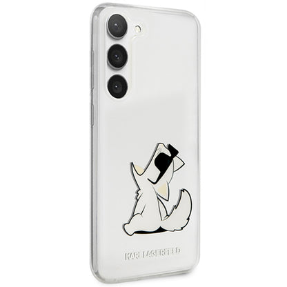 Skyddsfodral för Samsung Galaxy S23+ S916, Karl Lagerfeld, Choupette Eat, Transparent