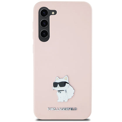 Fodral för Samsung Galaxy S23+ S916, Karl Lagerfeld, Silicone Choupette Metal, Rosa