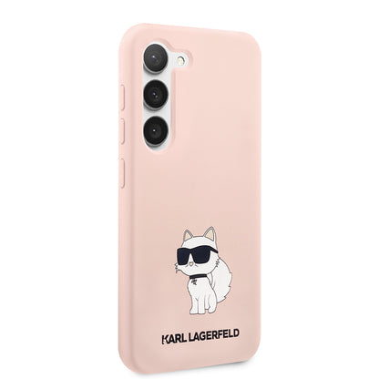 Fodral för Samsung Galaxy S23+ S916, Karl Lagerfeld, Silicone Choupette, Rosa