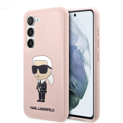 Fodral för Samsung Galaxy S23+ S916, Karl Lagerfeld, Silicone Ikonik Karl, Rosa
